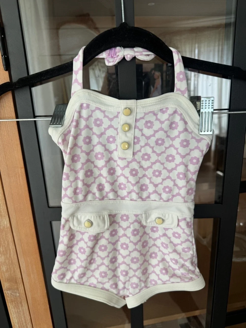 Janie & Jack vintage style swimsuit one piece floral halter toddler girl retro